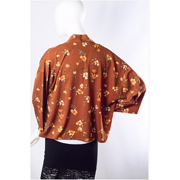 Boho Chic Foral Camel Cardigan Size 2-12 - Picture 5 of 7